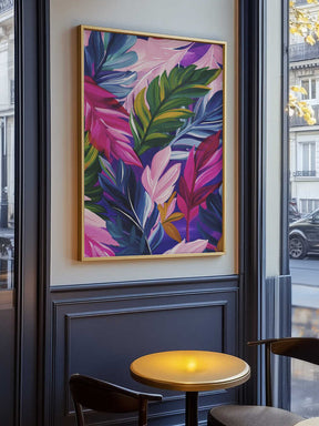 Vivid Jewel Leaves Poster