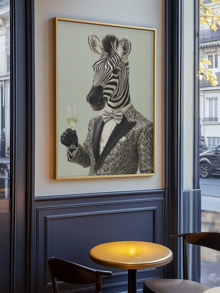Zebra In Tuxedo Jacket Poster