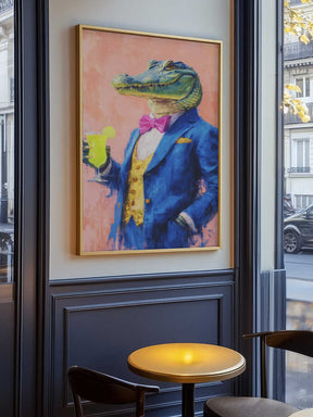 Crocodile In a Blue Suit Poster