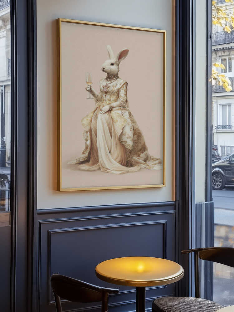 Rabbit In a Haute Couture Dress Poster