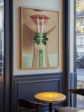 Champagne and Straws Poster
