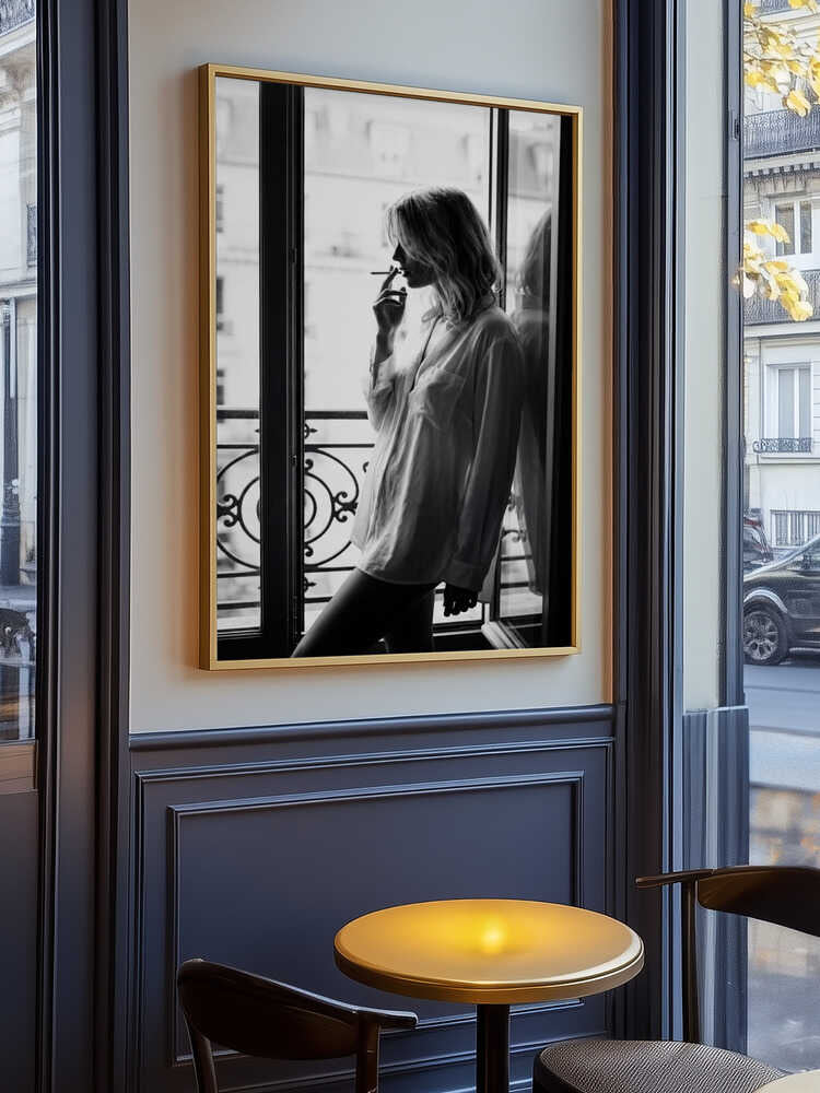 Smoking By the Window Poster