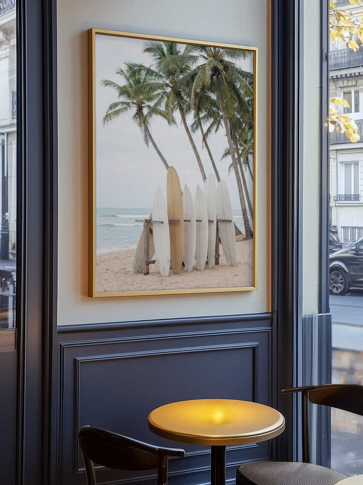 Surfboards On the Beach Poster