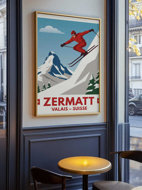 Zermatt Skiing Poster