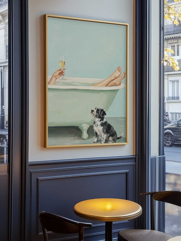 Prosecco In the Bathtub Poster