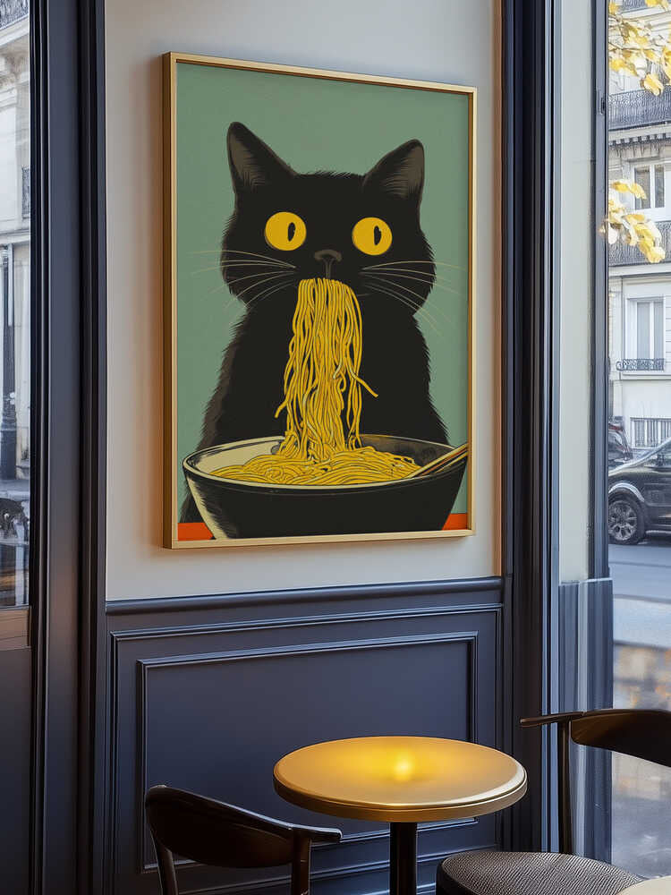 Noodle Cat No 5 Poster