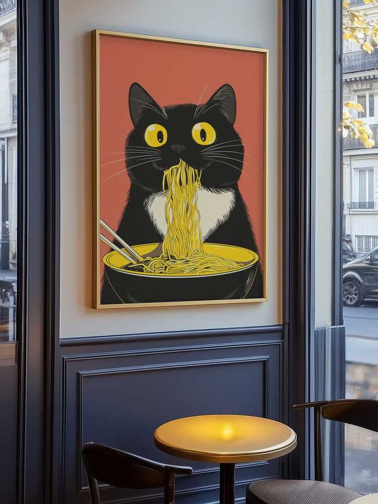 Noodle Cat No 6 Poster