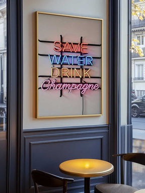Save Water Neon Sign Poster