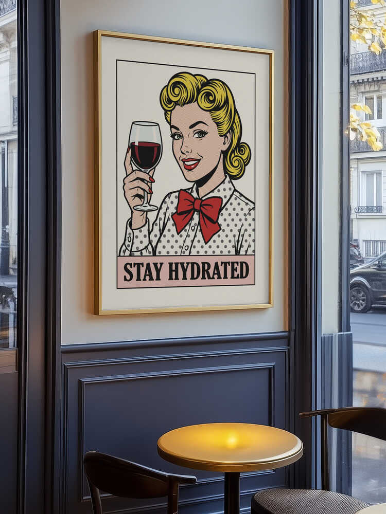Pop Art Wine Woman Poster
