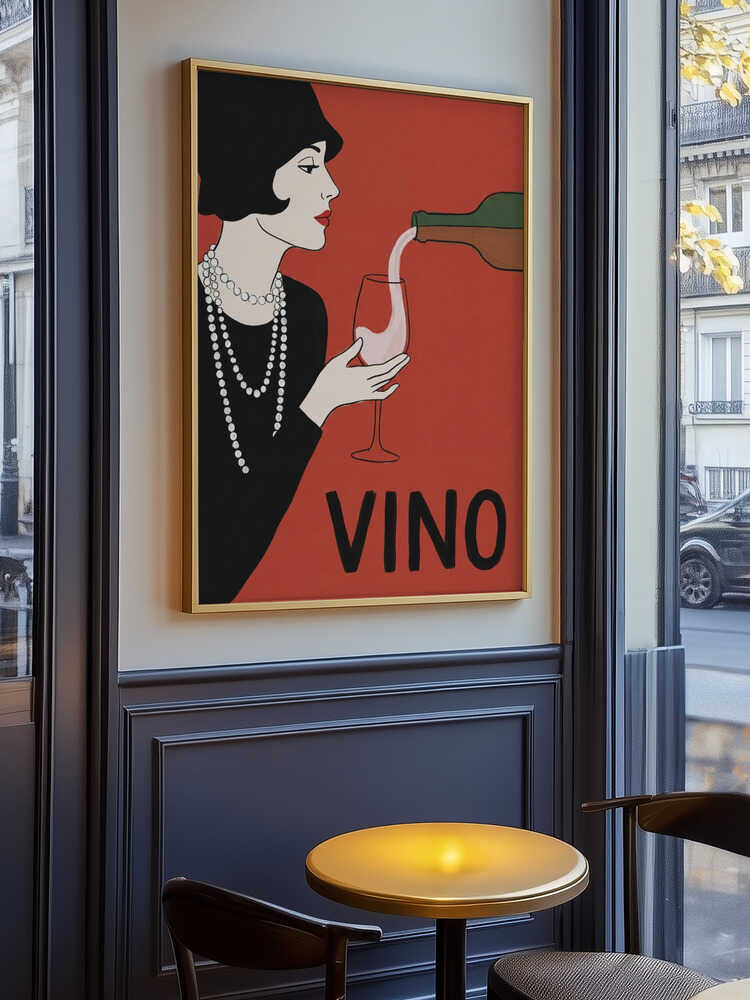 Elegant Flapper Wine Pour Poster