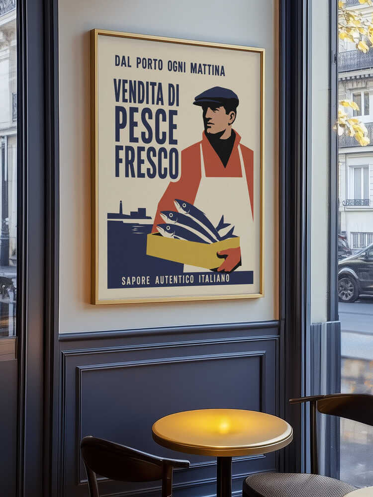 Italian Fish Market Poster
