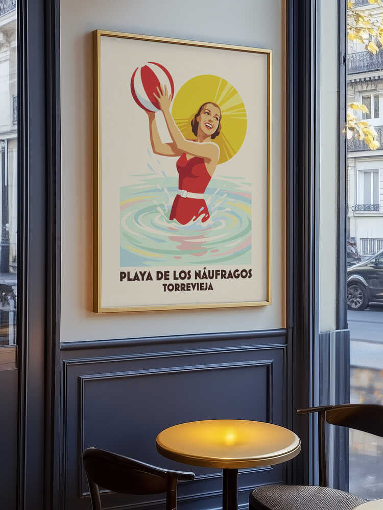 Retro Beach Ball Fun Poster