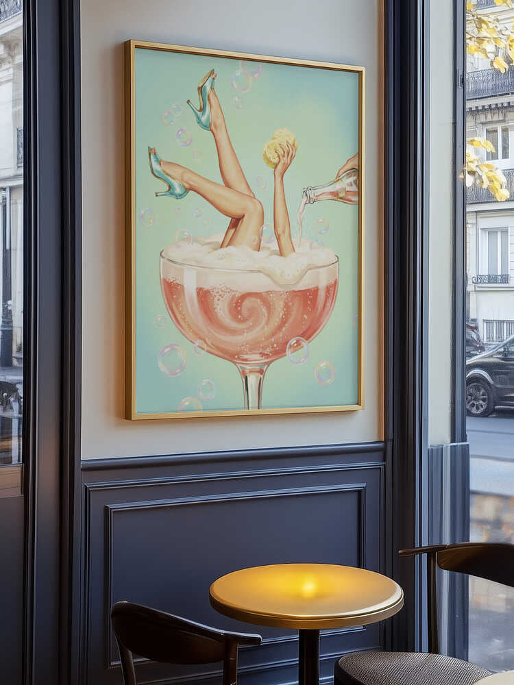 Champagne Bubble Bath Poster