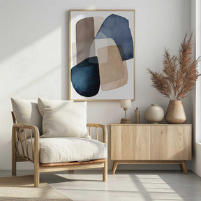 Blue Brown Blocks Poster
