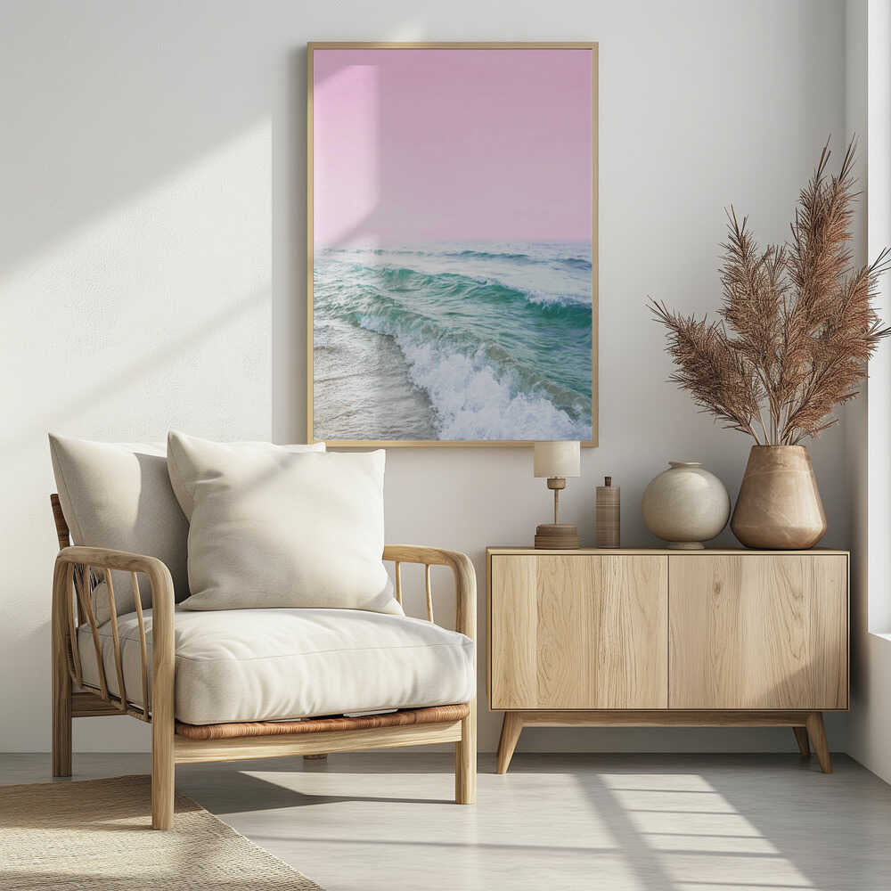 Pink Sky Beach Poster