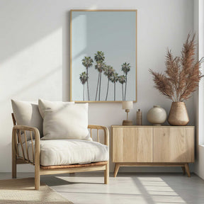 Blue Palm Trees Poster