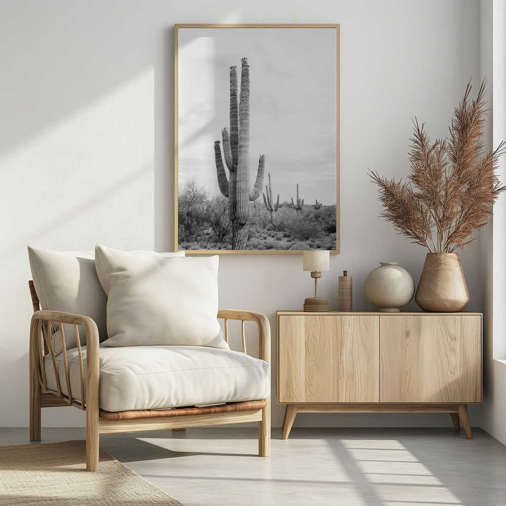 Saguaro B&amp;W Poster