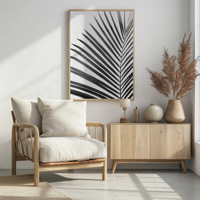 BW Palm Leaf Poster
