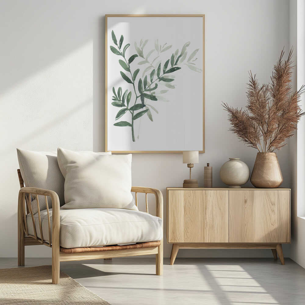 Watercolor laurel branch Poster