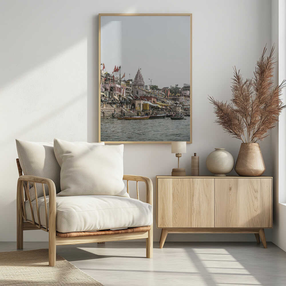 Ganges Riverside Scene Poster