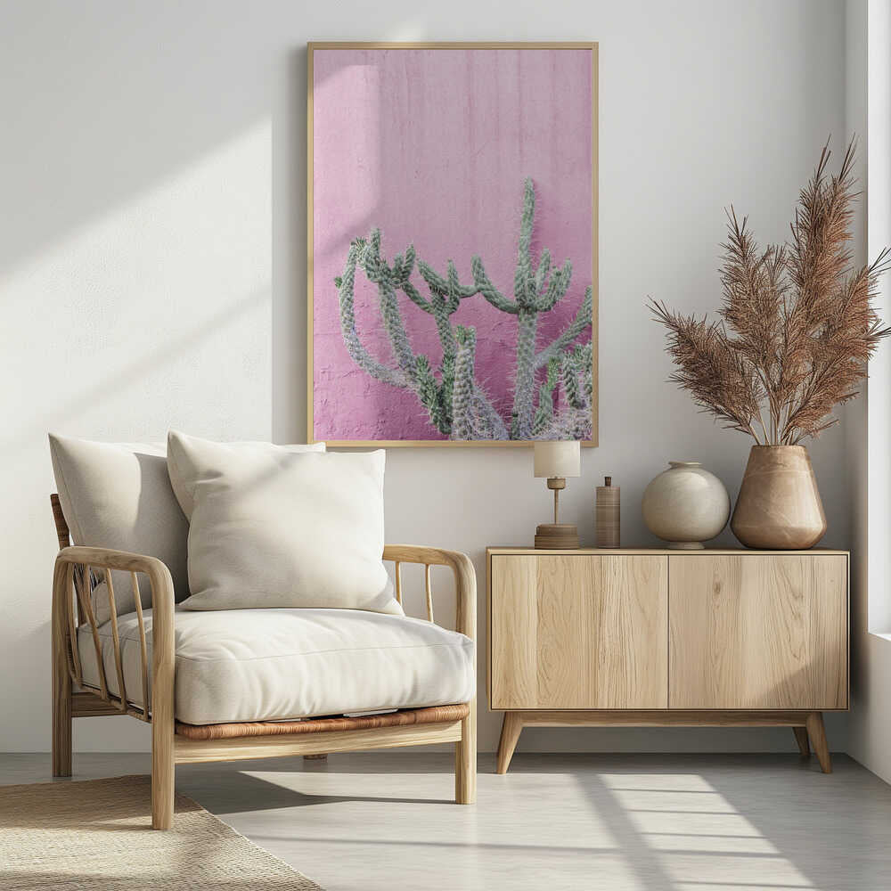 Cactus On Pink Poster