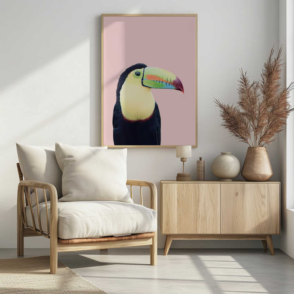 Toucan on Pink Poster