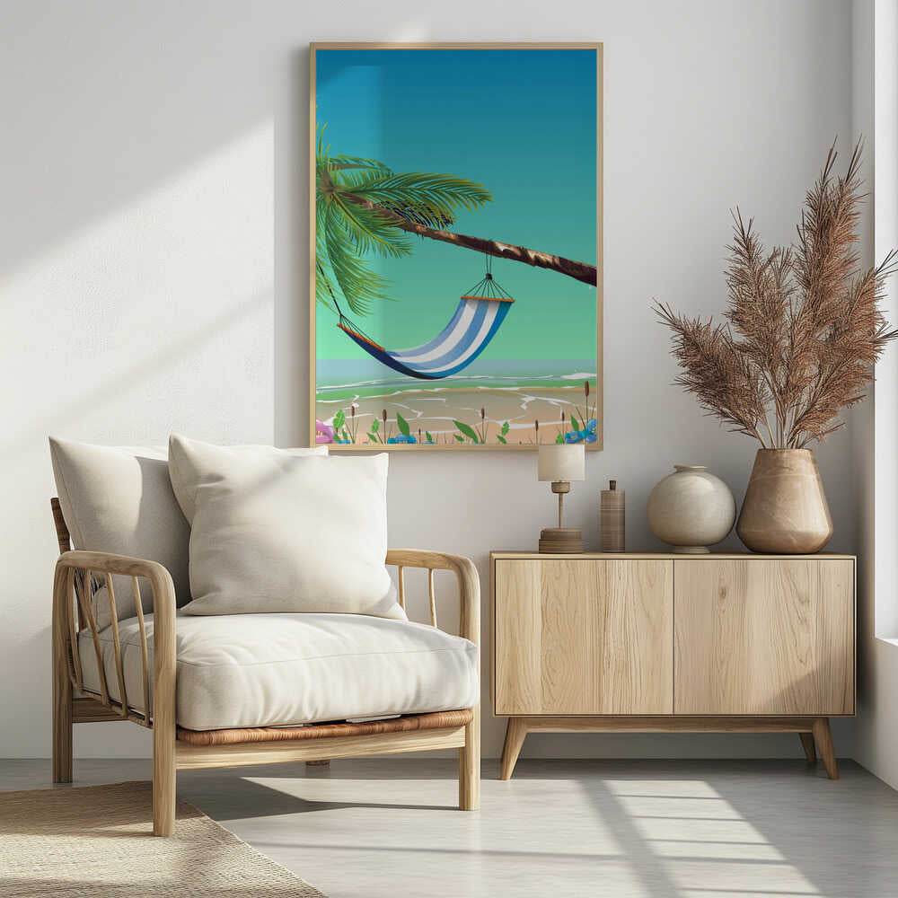 Hammock On A Beach Poster