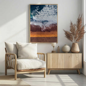 Beachscape With Waves Crashing Poster