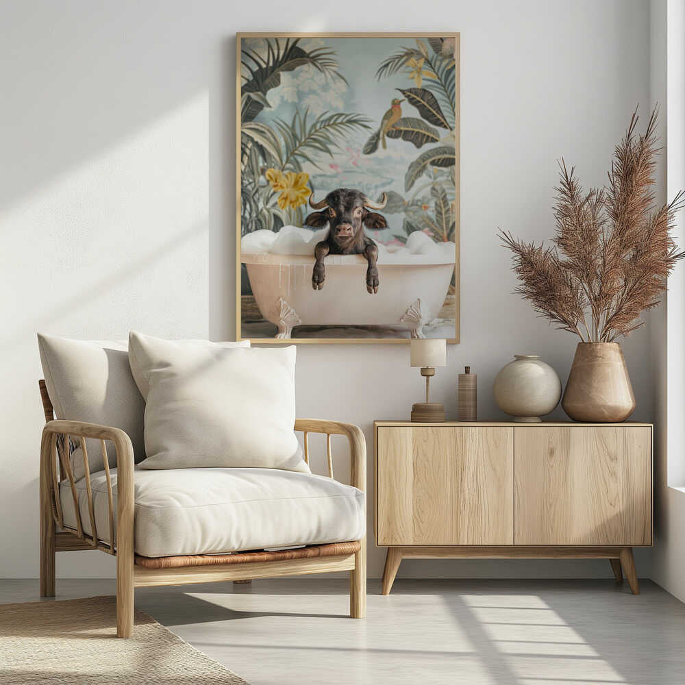 Tropical Buffalo Bath Poster