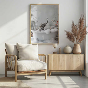 Elephant Bath Bliss Poster