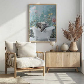 Blue Blossom Bath Poster