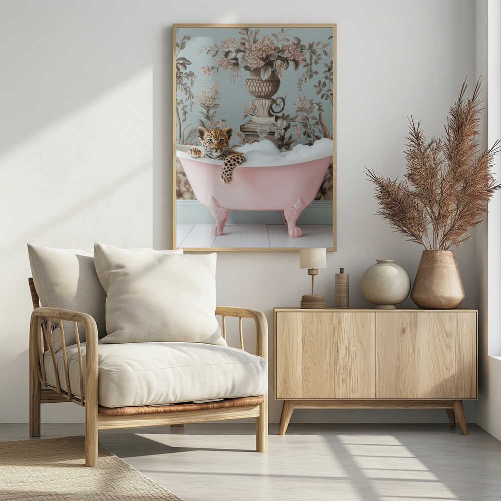 Leopard’s Pink Bubble Bath Poster