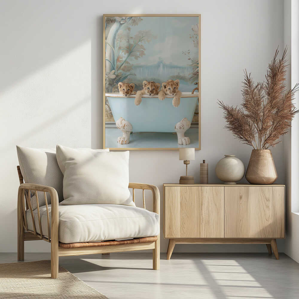 Blue Lagoon Lion Cubs Poster