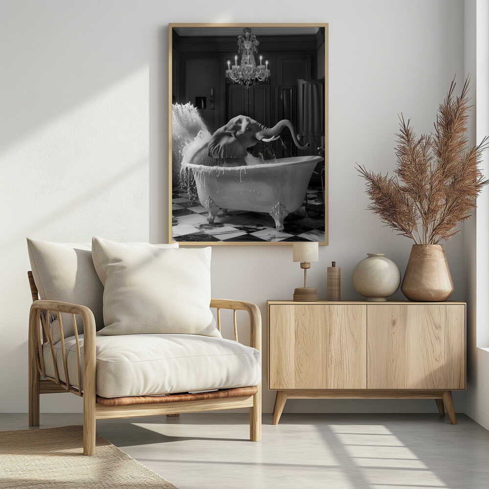 Big Elephant Splash Poster