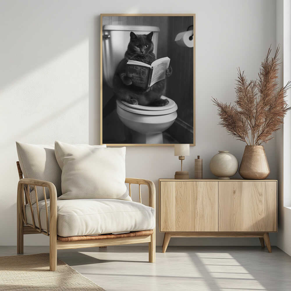 Plus Size Kitty on the Loo Poster