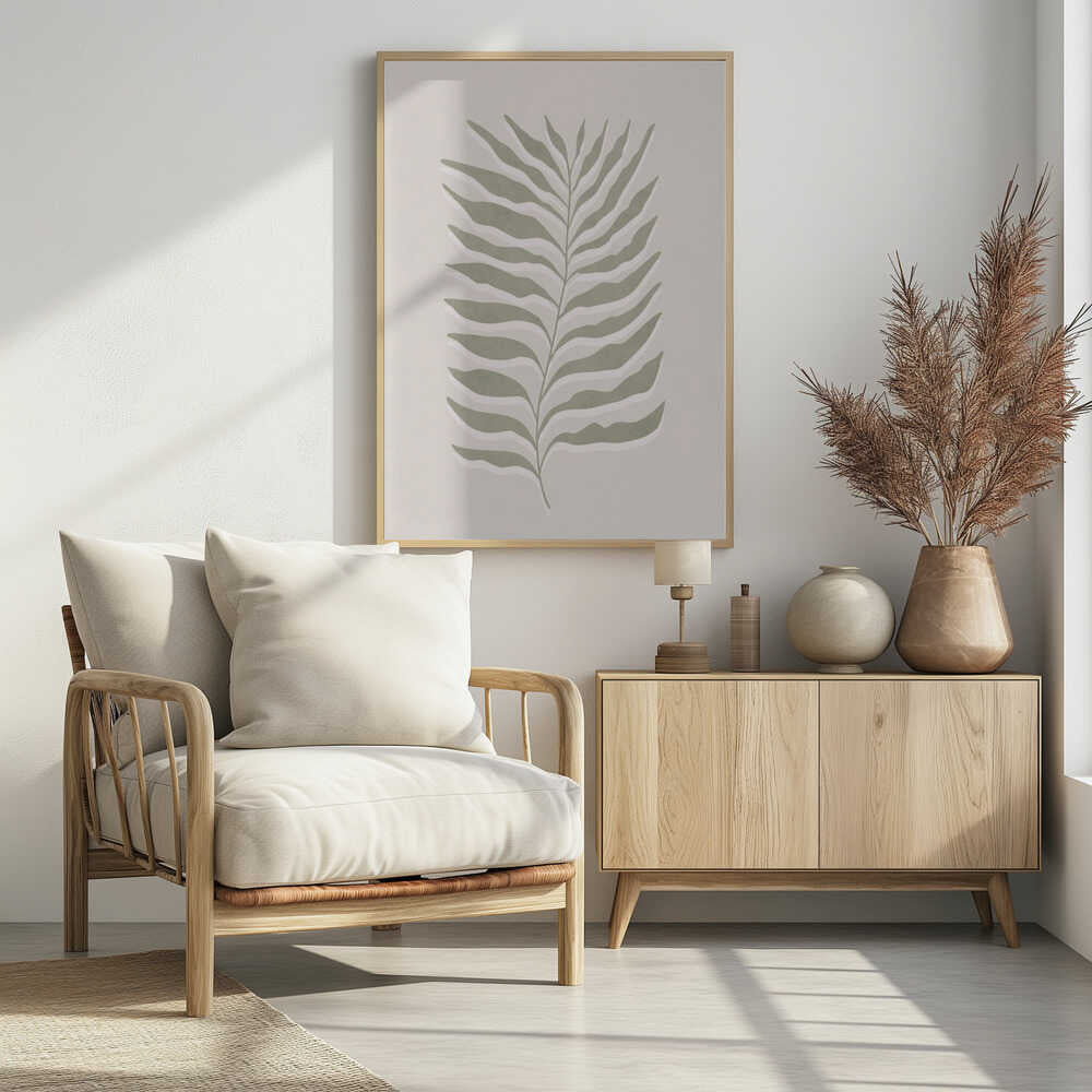 Olive Green Leaf Poster