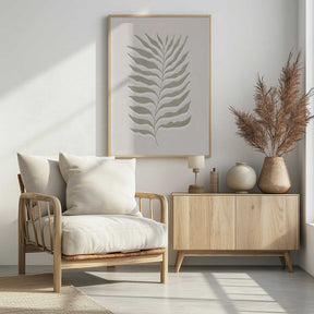 Olive Green Leaf Poster