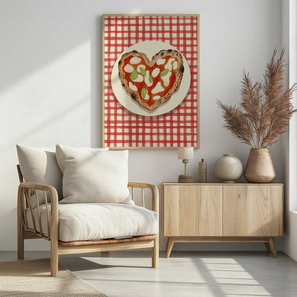 Pizza Heart checked Poster