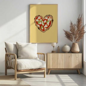 Pizza Heart light yellow Poster