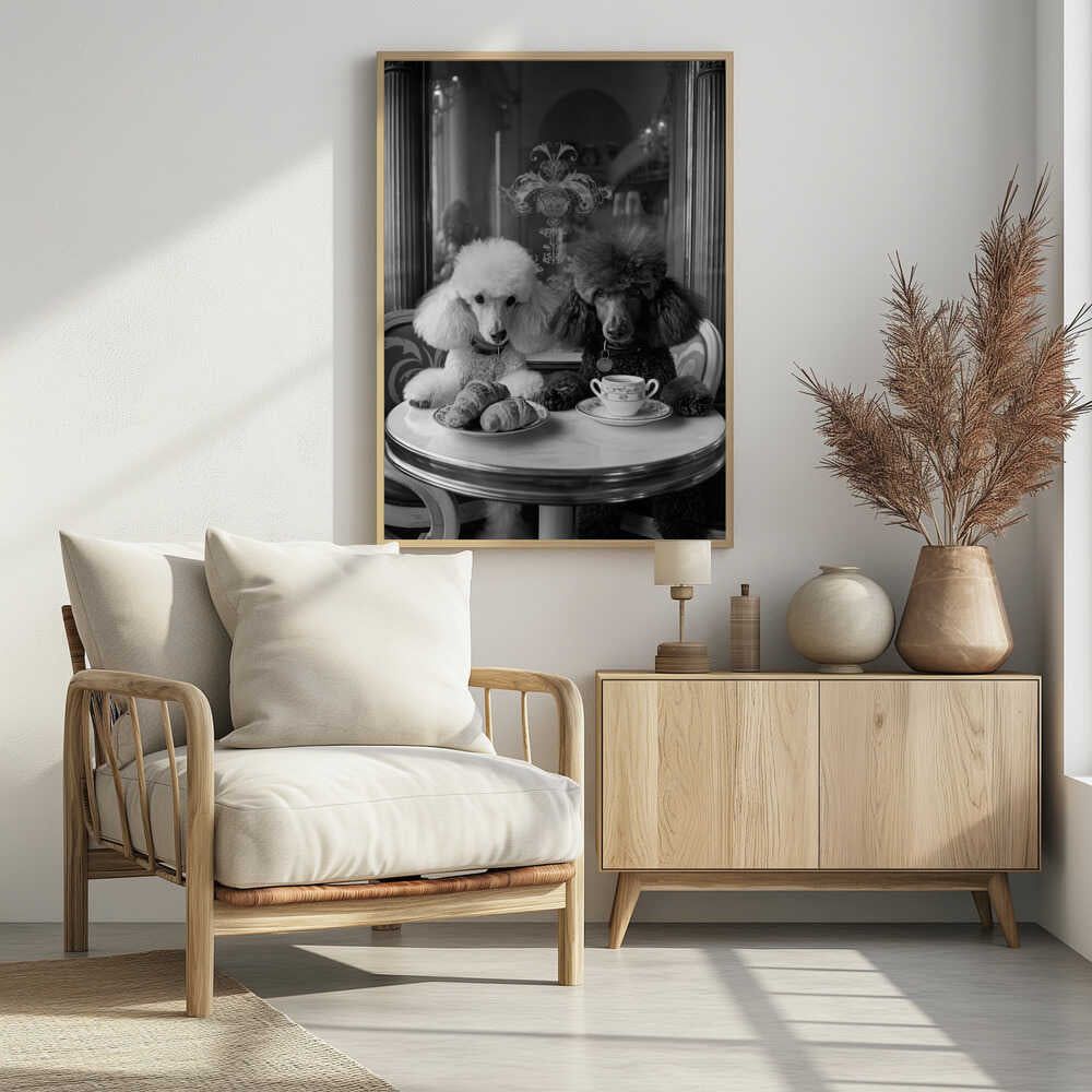 Parisian Poodle Breakfast Poster