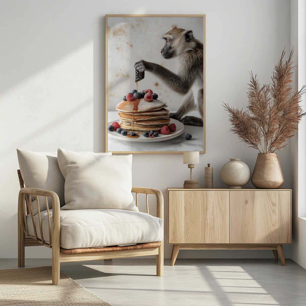 Monkey Maple Morning Poster