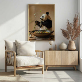 Panda Stir Fry Chef Poster