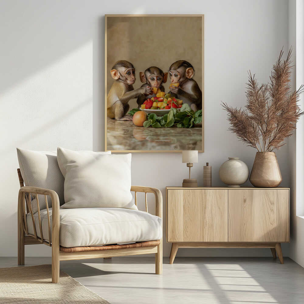 Little Monkey Feast Poster