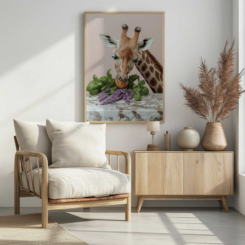 Giraffe’s Herbal Delight Poster