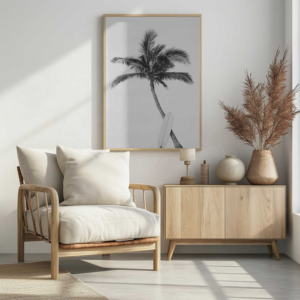 Palm Surfboard Poster
