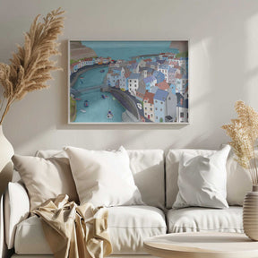 Aerial View of Staithes, United Kingdom by Artist Carla Daly Poster