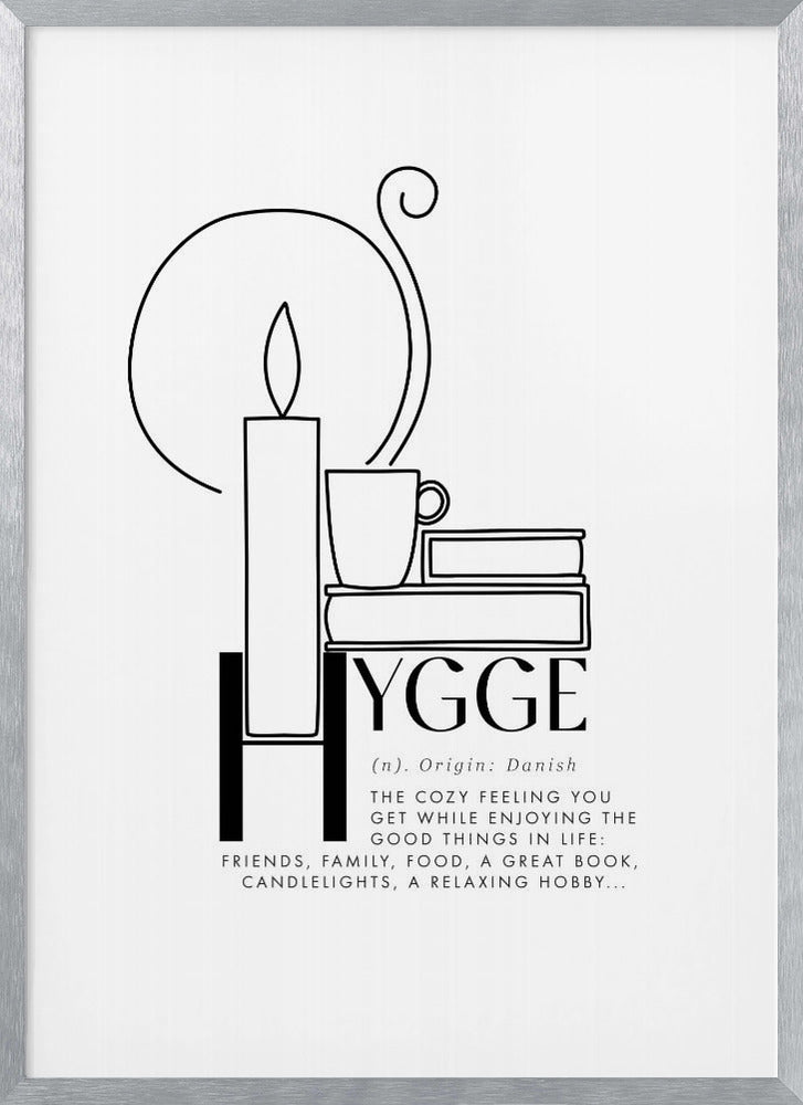 Illustrated hygge definition Poster