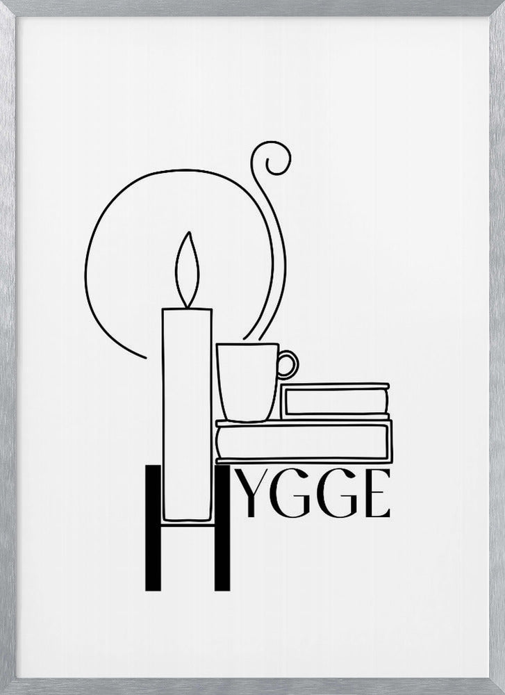 Hygge line art illustration Poster