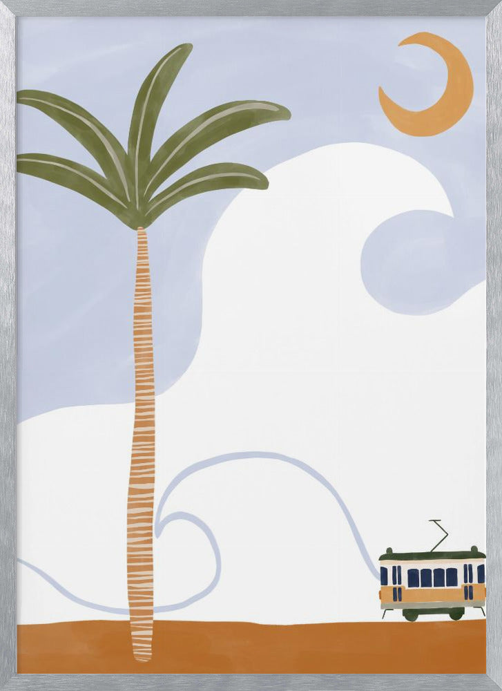 Little Tram On Beach Poster