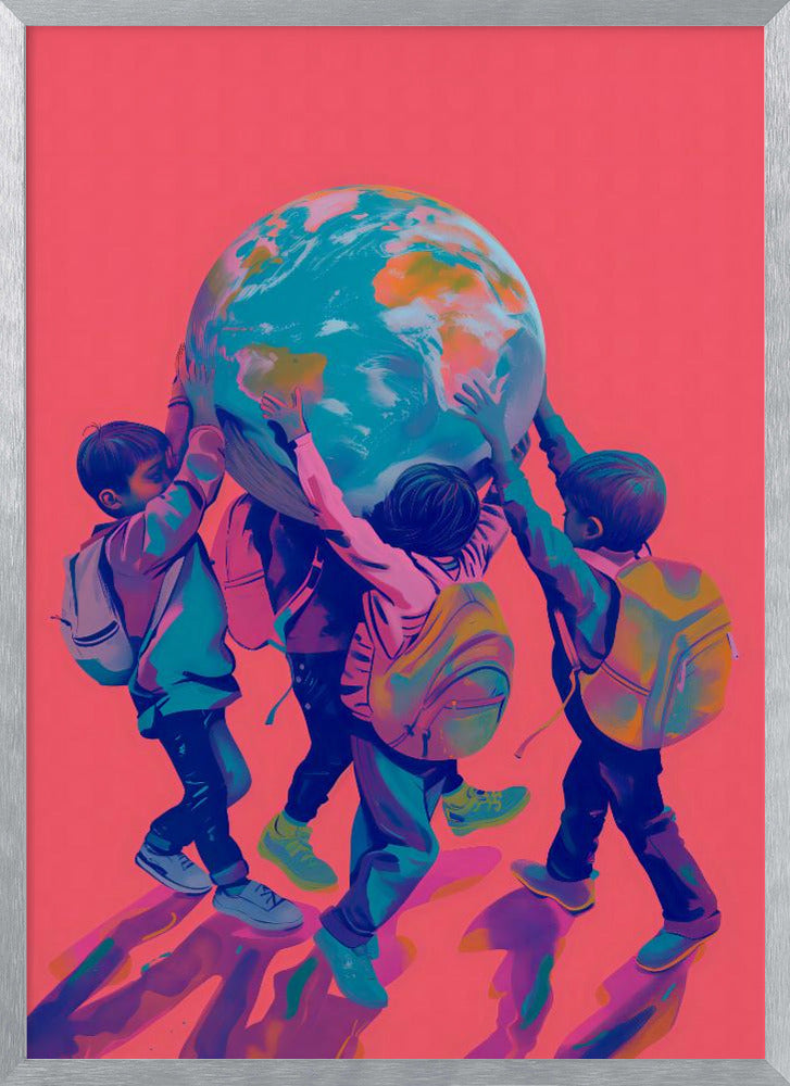 Children Carrying the World Poster